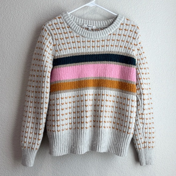 Madewell Sweaters - Madewell Striped Barfield Sweater Merino Wool and Alpaca XS